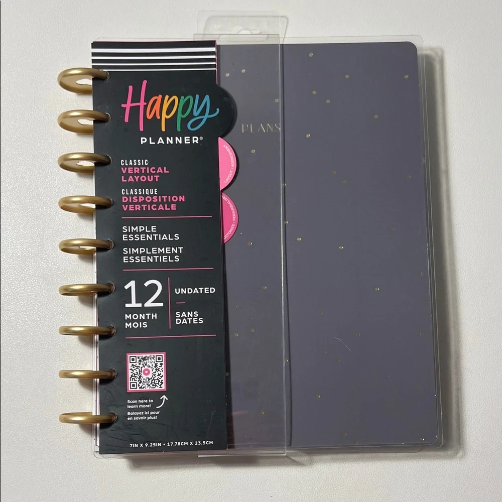 Happy Planner Gray and Gold Dotted Cover